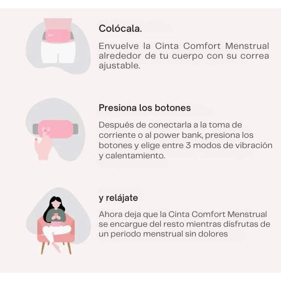 Cinta Comfort Menstrual™  - Cinta Térmica Masajeadora para Aliviar Cólicos